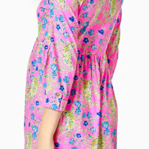 Lilly Pulitzer Loran Dress Prosecco Pink Tigress Garden Size Small - Picture 3 of 15